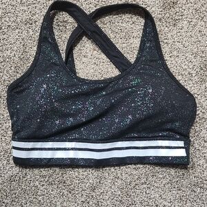 ZYIA Black Sports Bra with Glitter Accents